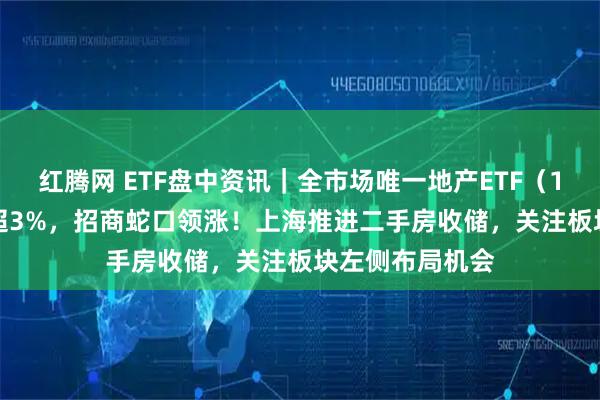 红腾网 ETF盘中资讯｜全市场唯一地产ETF（159707）拉升超3%，招商蛇口领涨！上海推进二手房收储，关注板块左侧布局机会